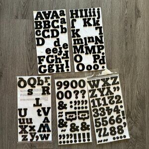 175 Black Foam Alphabet Letter Stickers - Thickers